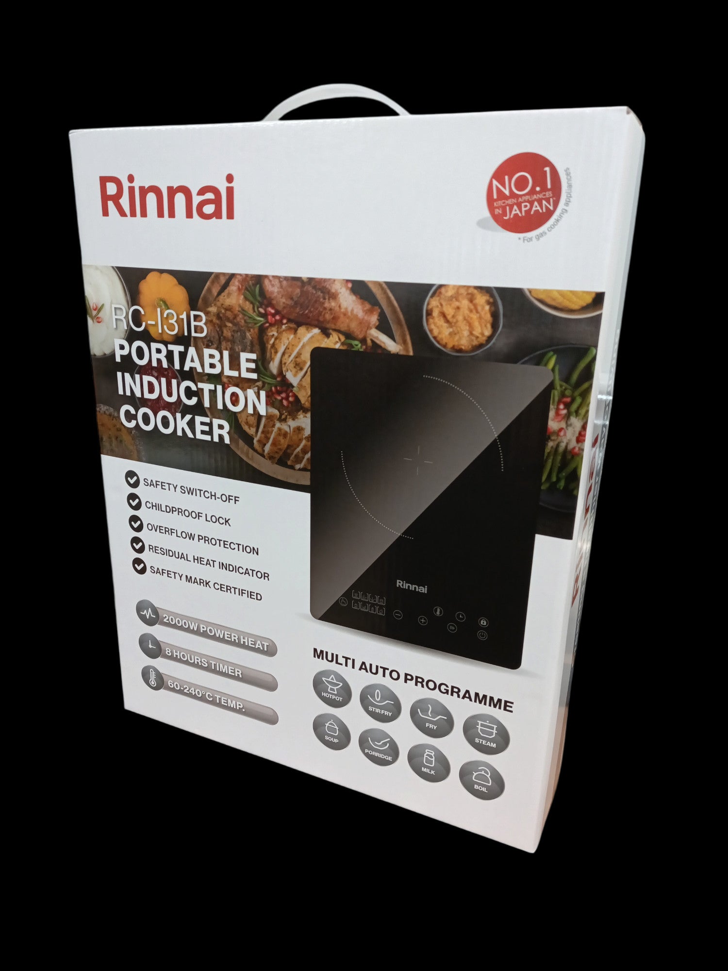 Rinnai RC-I31B portable induction cooker, single zone 2000w, 280 mm wide