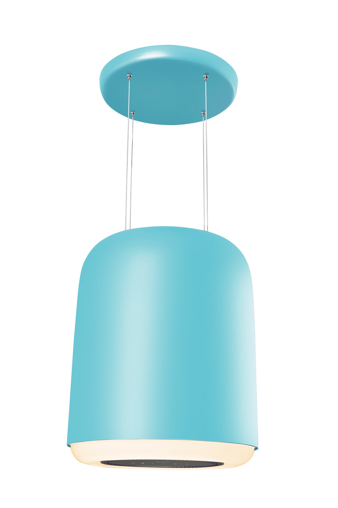 Rinnai RH-D3154-BLR pendant island cooker hood, sky blue, with remote control, 410 mm wide