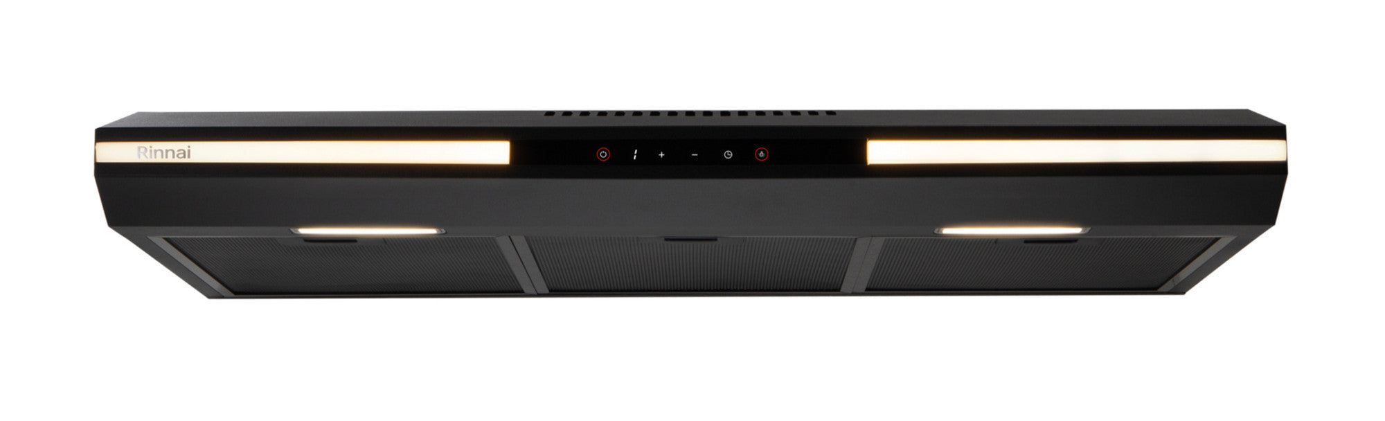 Rinnai RH-S3059-PBW 90cm led slimline cooker hood, matt black, 895 mm wide