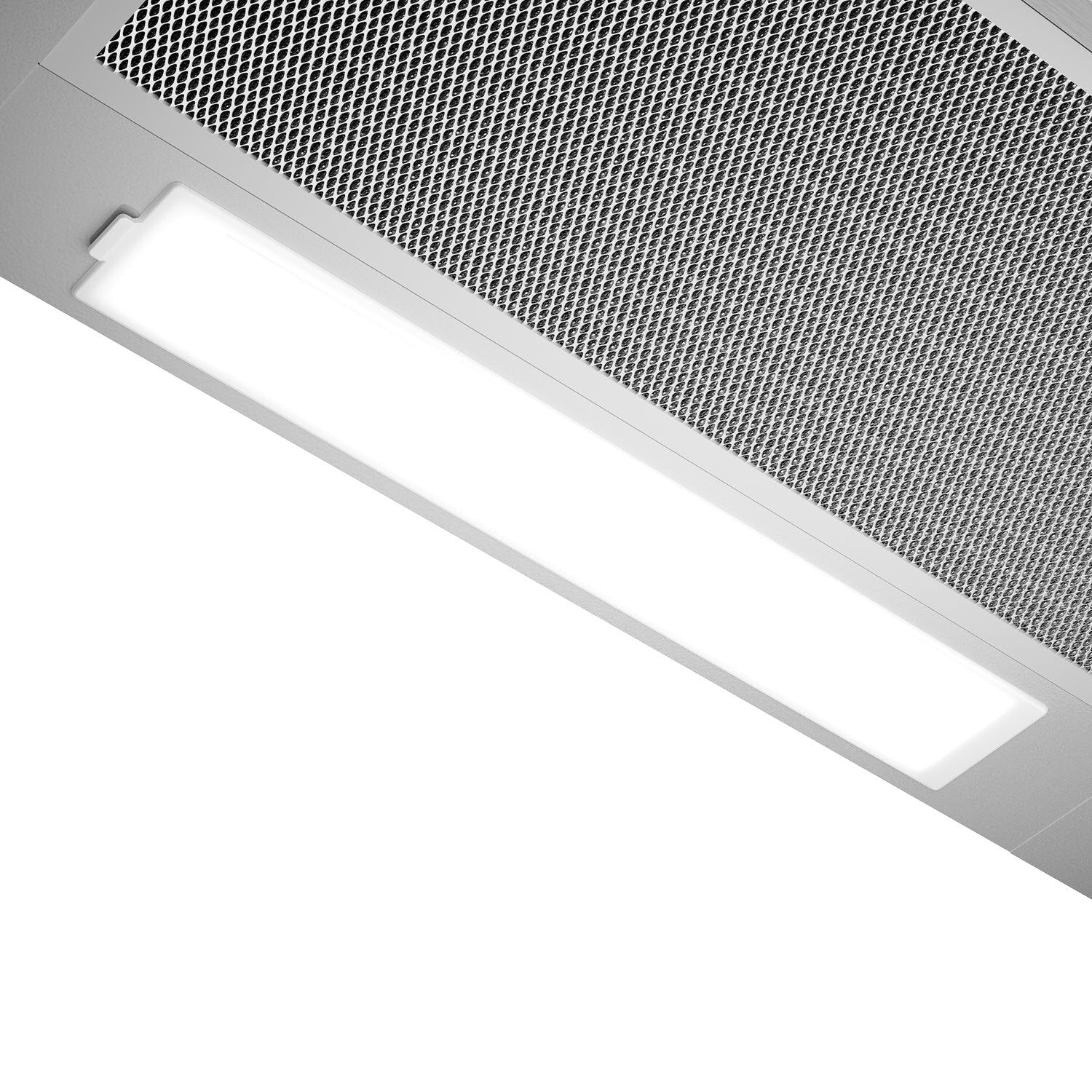 ECP6541X pull-out extractor hood lighting and mesh filter detail