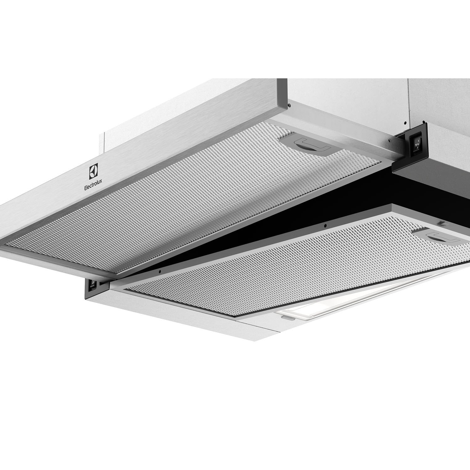 ECP6541X pull-out extractor hood with grease filters shown open
