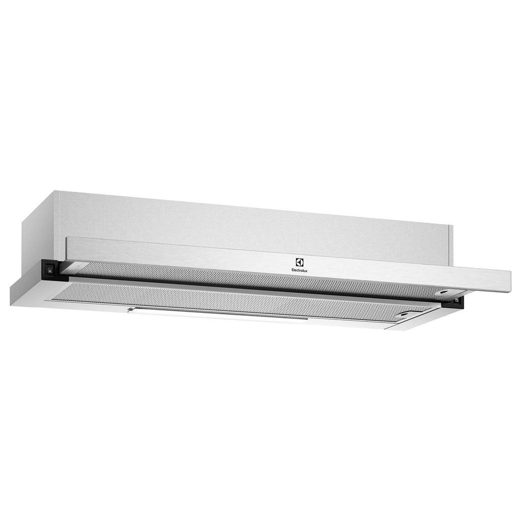 ECP9541X 90cm pull-out extractor hood, angled view with slide-out extended